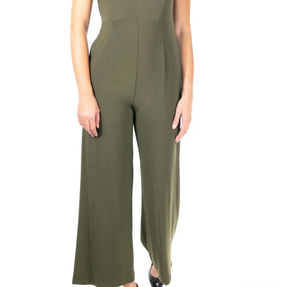 Halter  Olive Green Jumpsuit